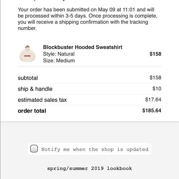 supreme blockbuster hooded sweatshirt